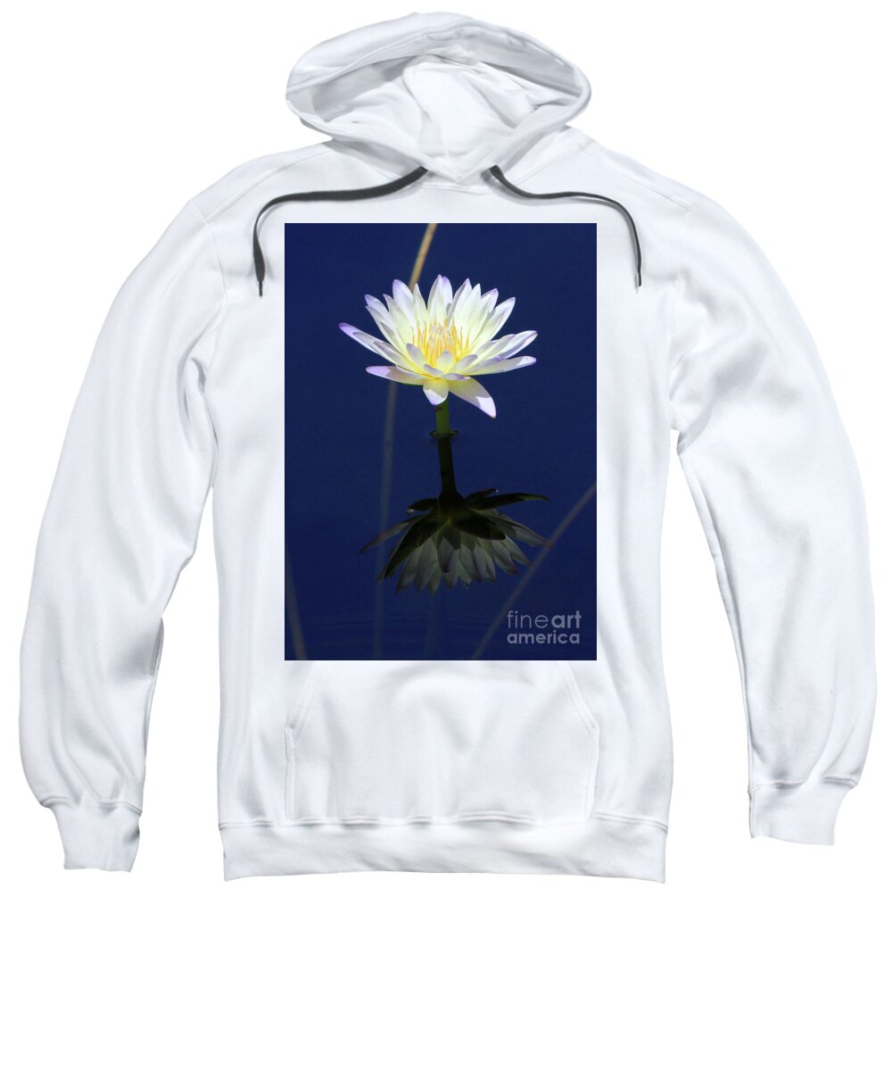 Lotus Sweatshirt featuring the photograph Lotus Reflection by Paula Guttilla