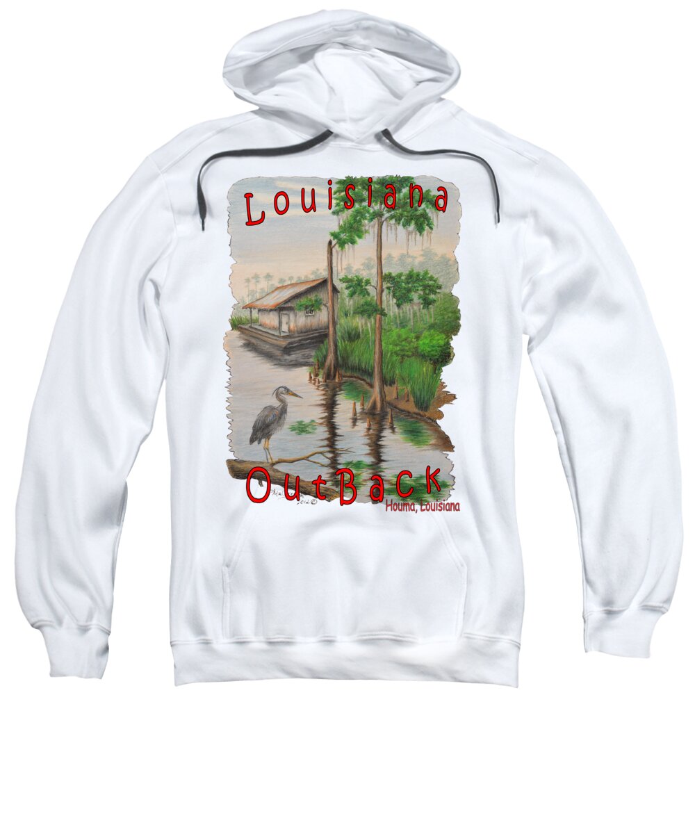 Blue Heron Sweatshirt featuring the digital art Louisiana OutBack by Peter E Malbrough