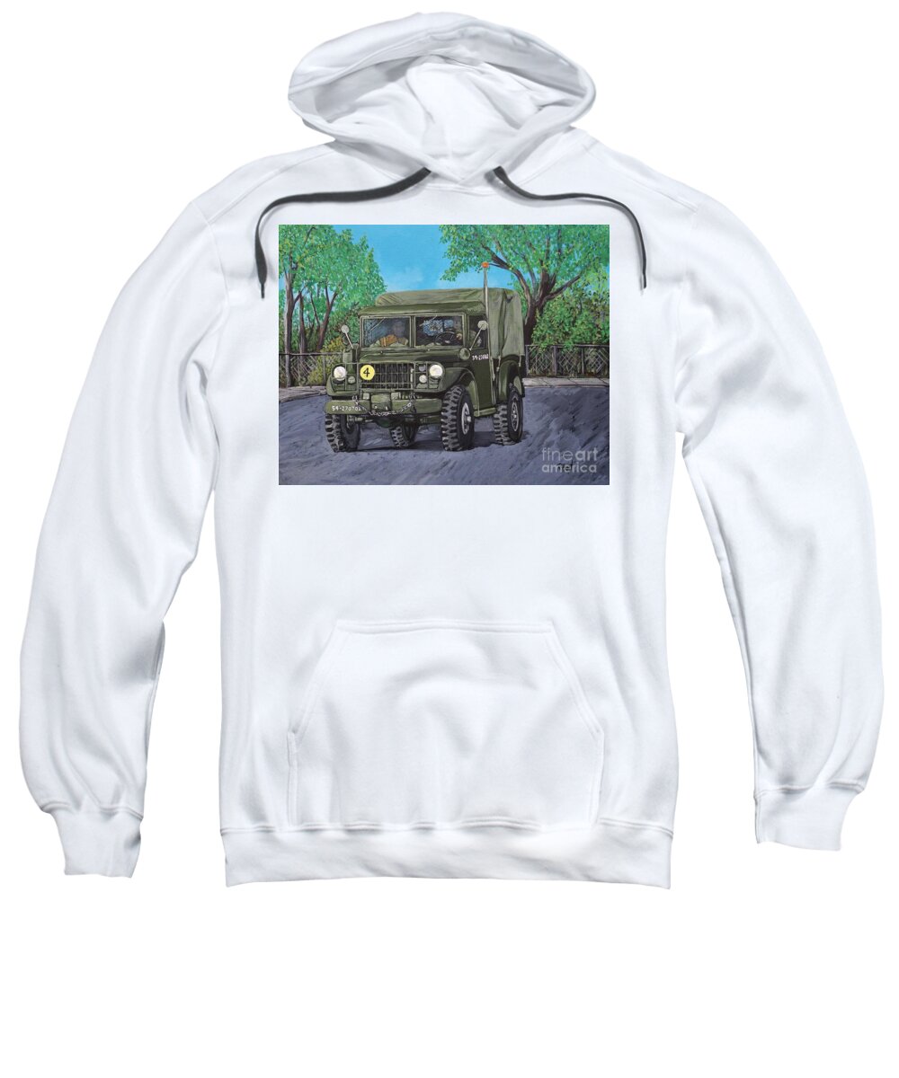 Trucks Sweatshirt featuring the painting M37 Truck 3BAM by Reb Frost