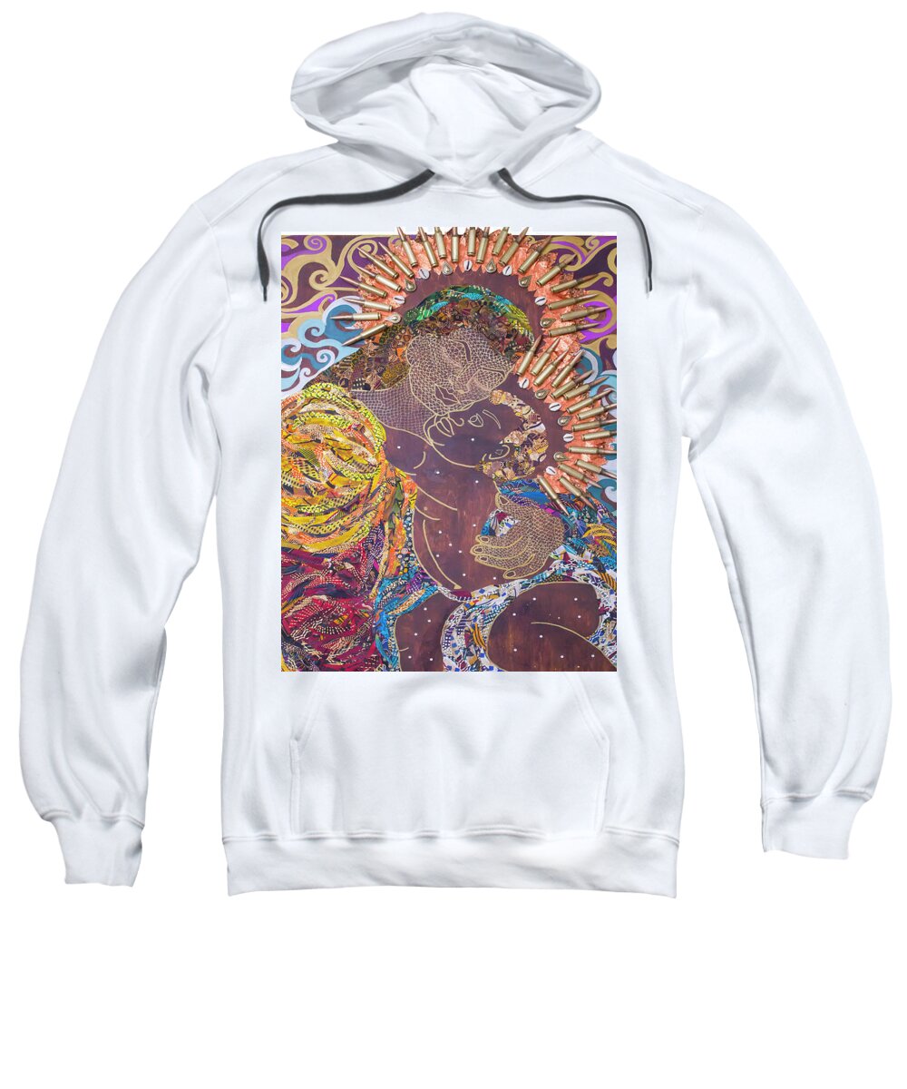 Madonna And Child Sweatshirt featuring the tapestry - textile Madonna and Child The Sacred and Profane by Apanaki Temitayo M