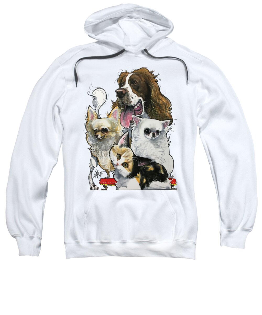 Cat Sweatshirt featuring the drawing Mair 3926 by Canine Caricatures By John LaFree