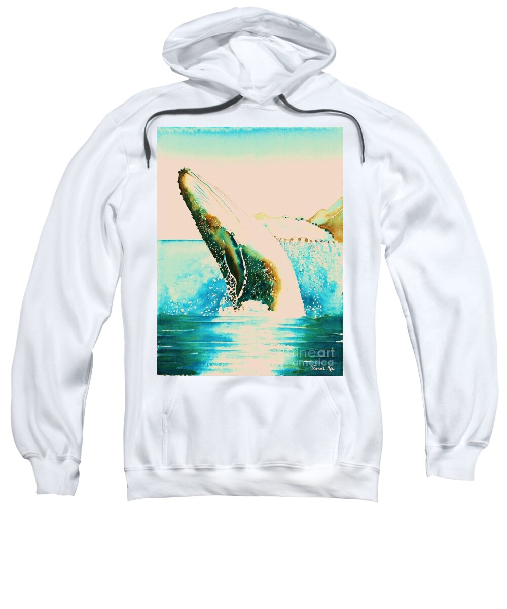 Marine Life Sweatshirt featuring the painting Majesty by Frances Ku