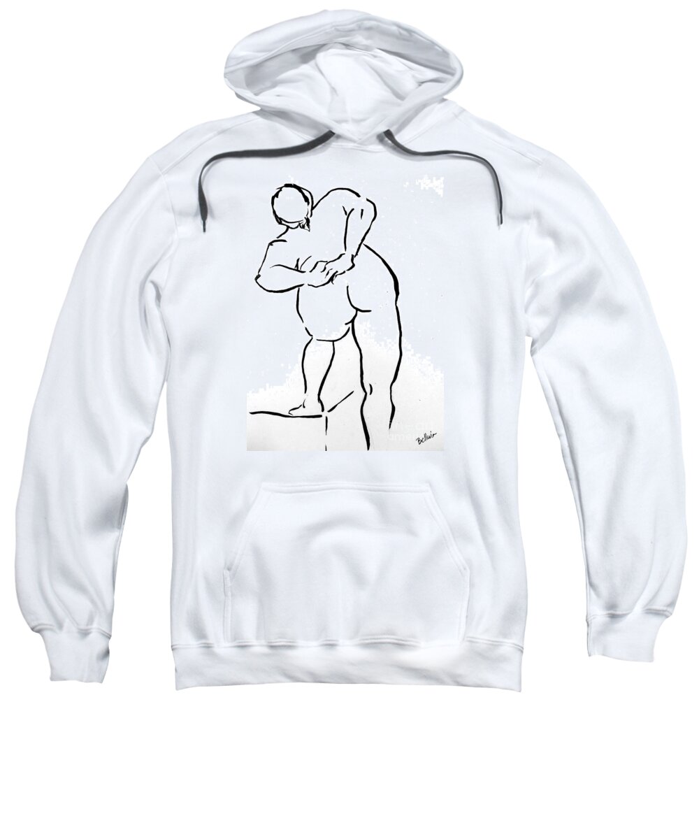 Nude Sweatshirt featuring the drawing Mamman by M Bellavia