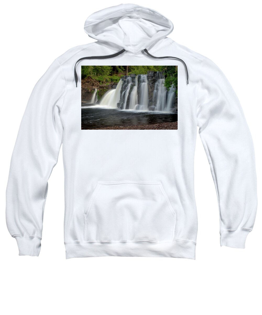 Manabezho Falls Sweatshirt featuring the photograph Manabezho Falls by Gary McCormick