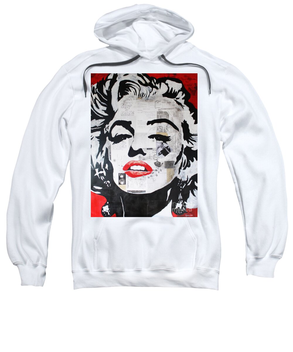 Marilyn Monroe Sweatshirt featuring the painting MARILYN MONROE / Fascination by Kathleen Artist PRO