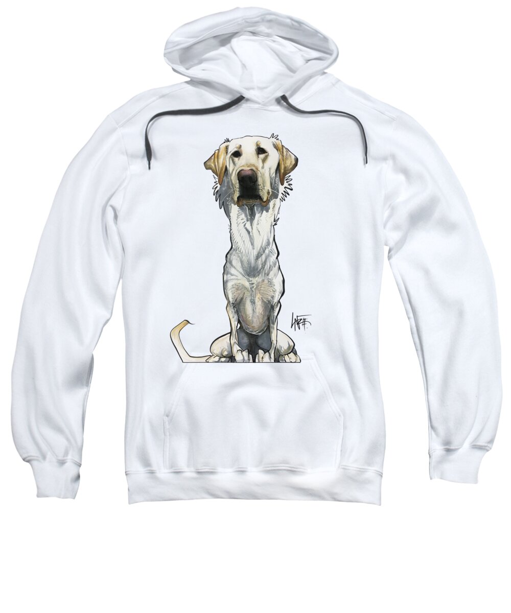 Yellow Lab Sweatshirt featuring the drawing McGowan 3471 by Canine Caricatures By John LaFree