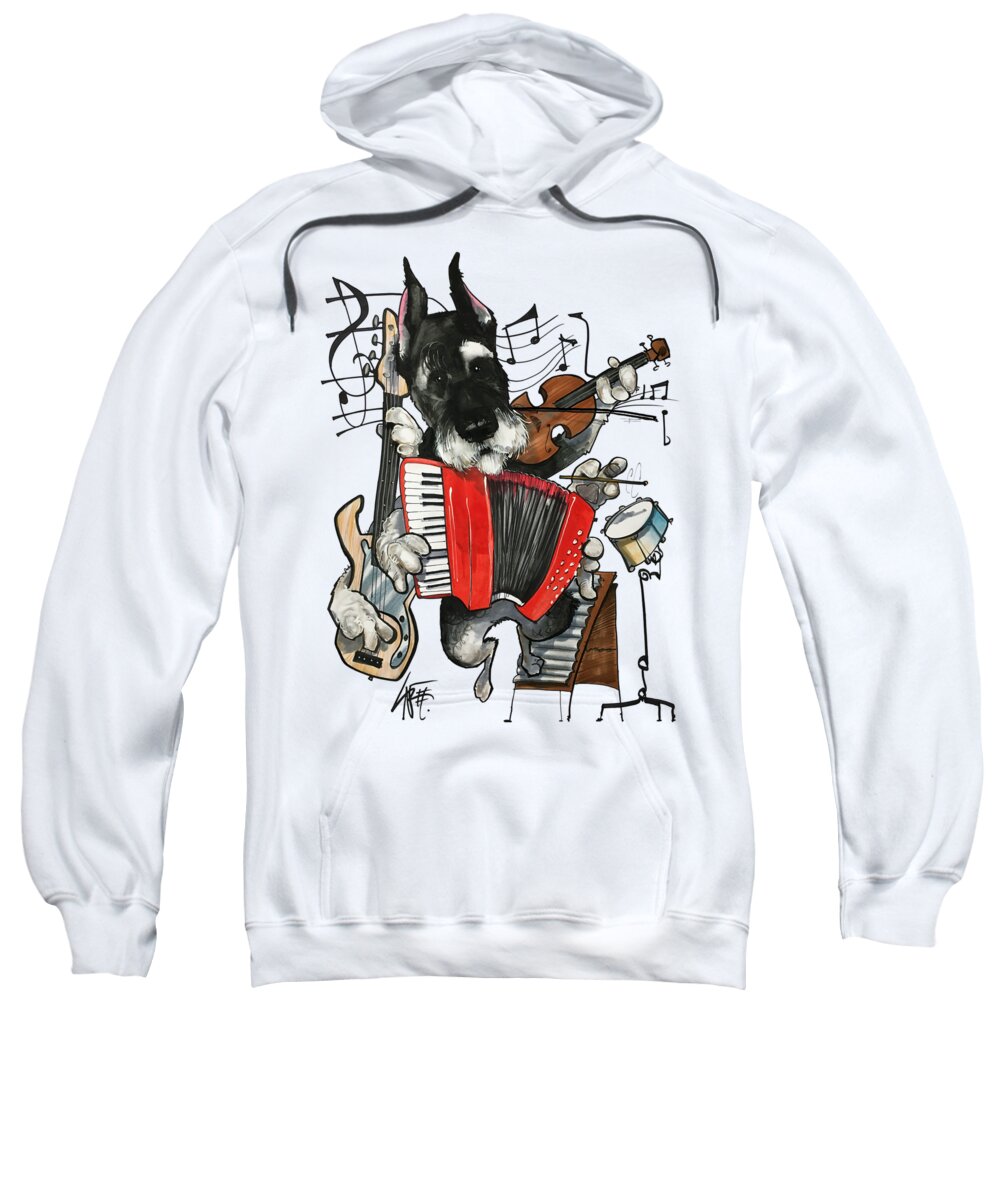 Schnauzer Sweatshirt featuring the drawing McKibbin 18-1010 ASHER by Canine Caricatures By John LaFree
