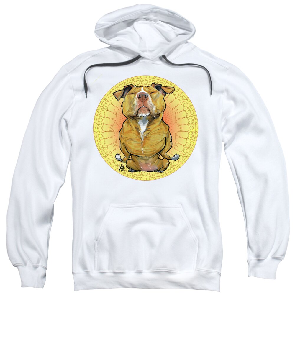 Pit Bull Sweatshirt featuring the drawing Meditating Pit Bull by John LaFree