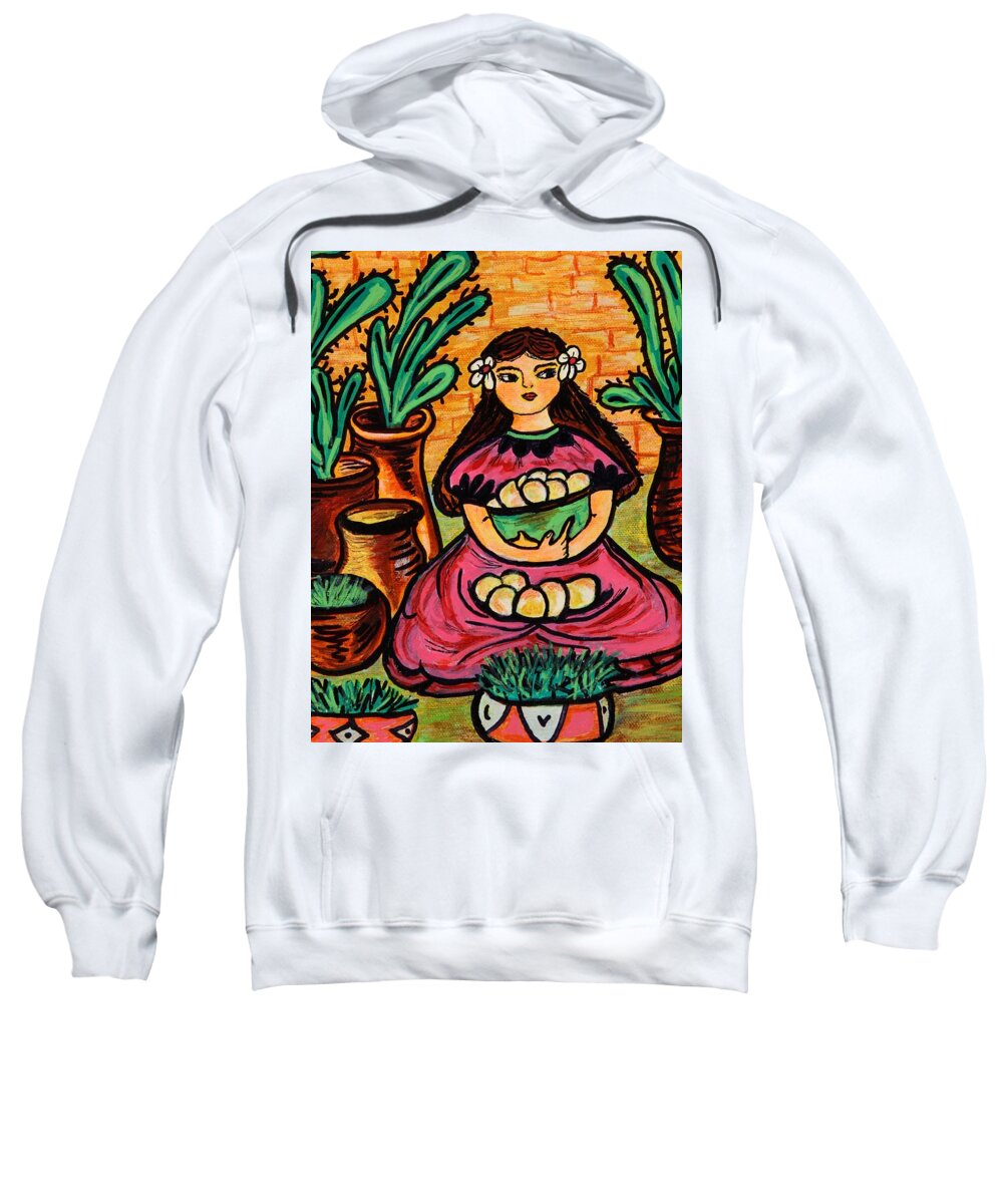 White Flowers Sweatshirt featuring the painting Melon Vendor by Susie Grossman