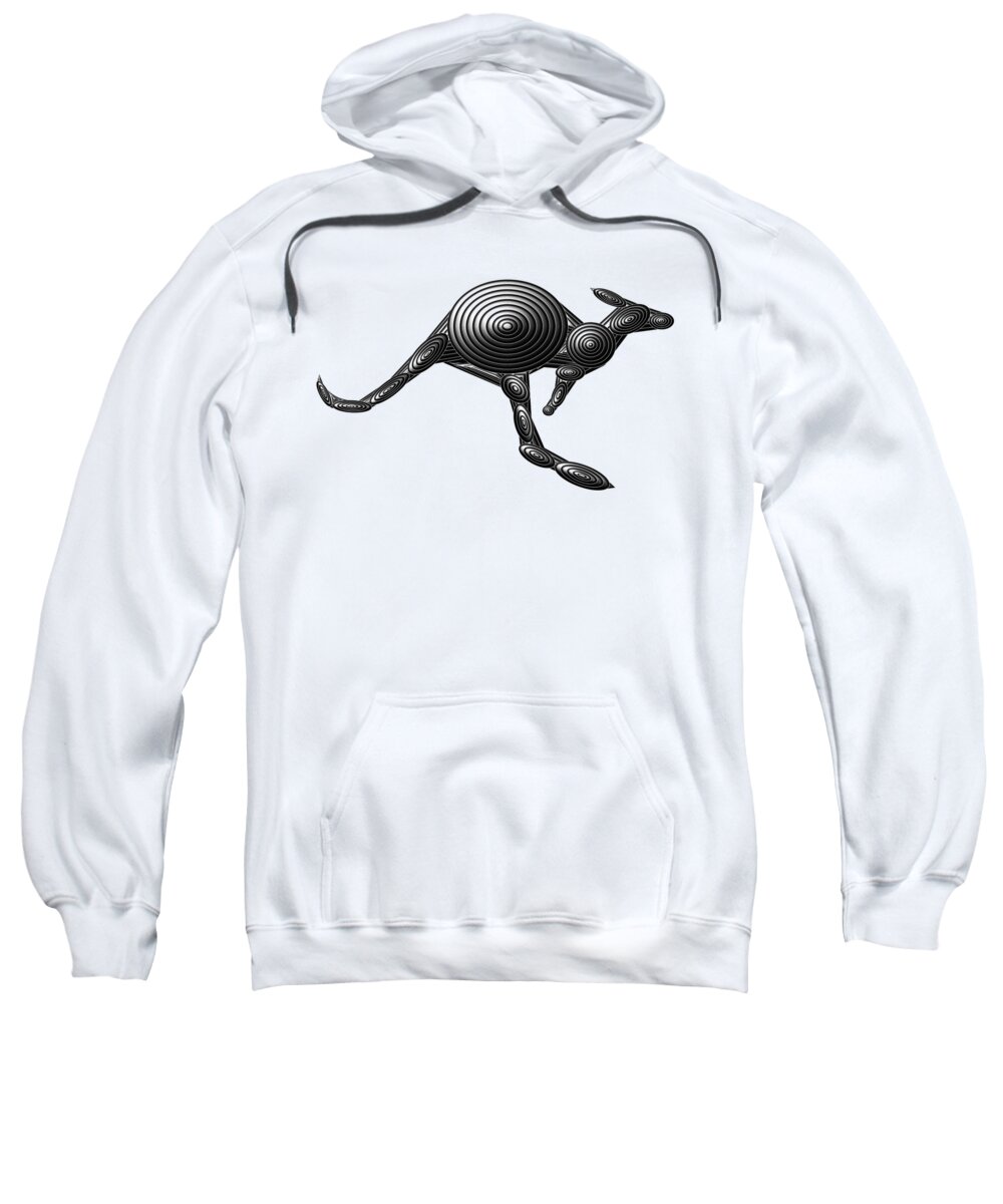 Kangaroo Sweatshirt featuring the digital art Metal Kangaroo by Chris Butler