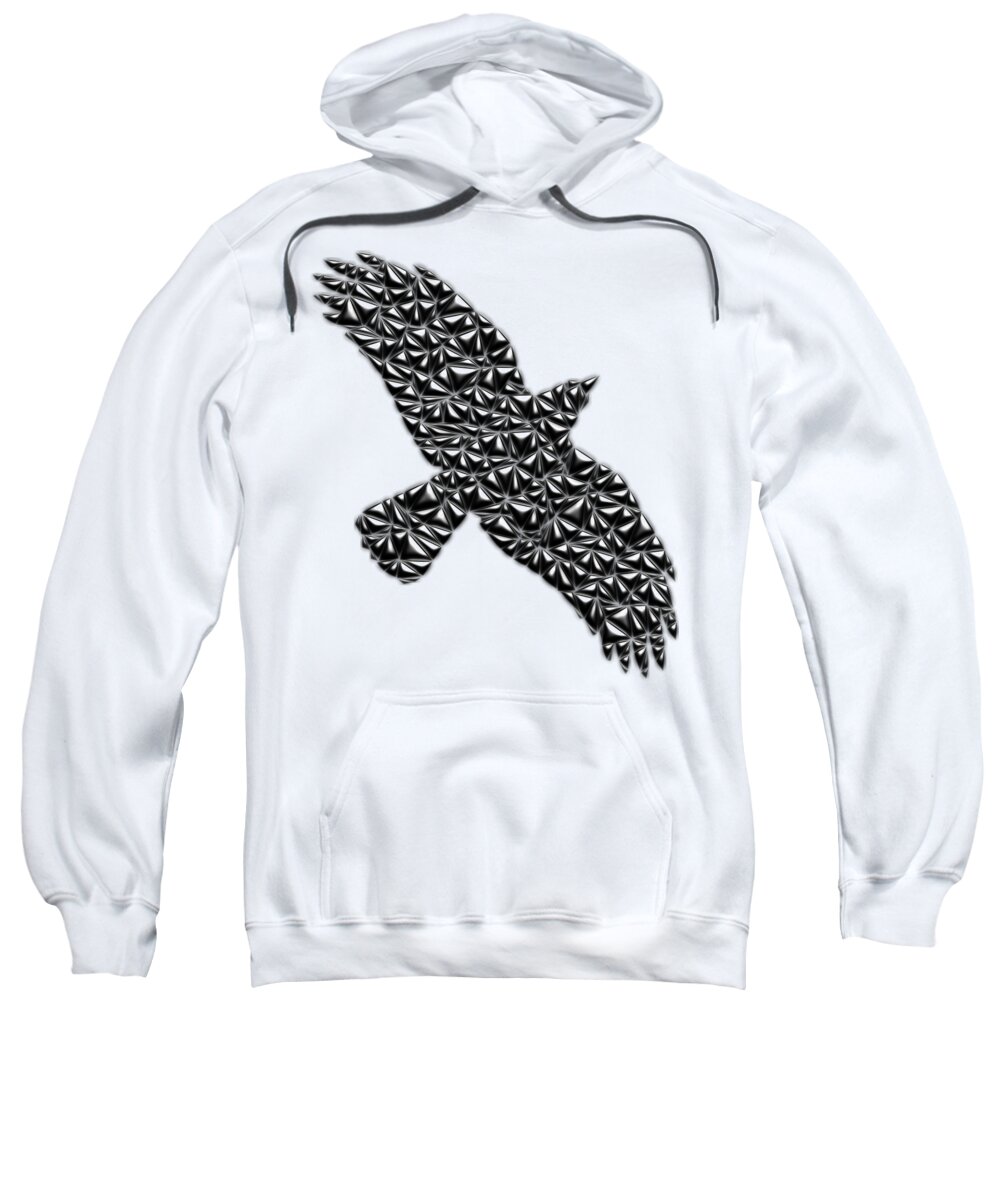 Crow Sweatshirt featuring the digital art Metallic Crow by Chris Butler