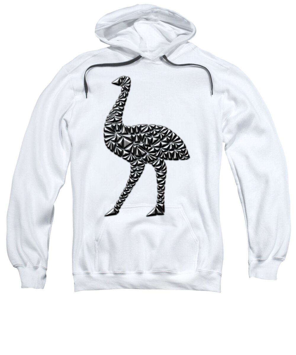 Emu Sweatshirt featuring the digital art Metallic Emu by Chris Butler