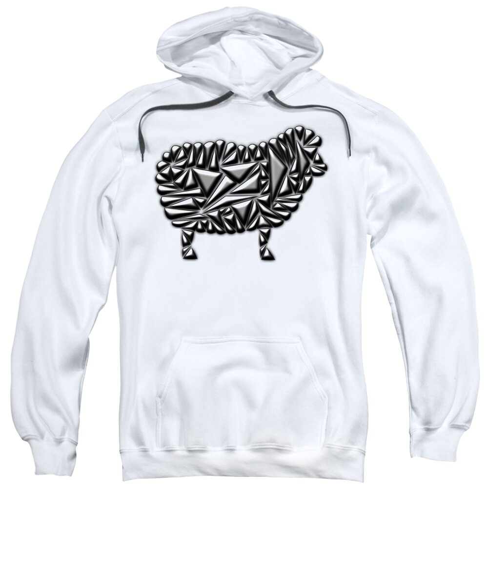 Sheep Sweatshirt featuring the digital art Metallic Sheep by Chris Butler