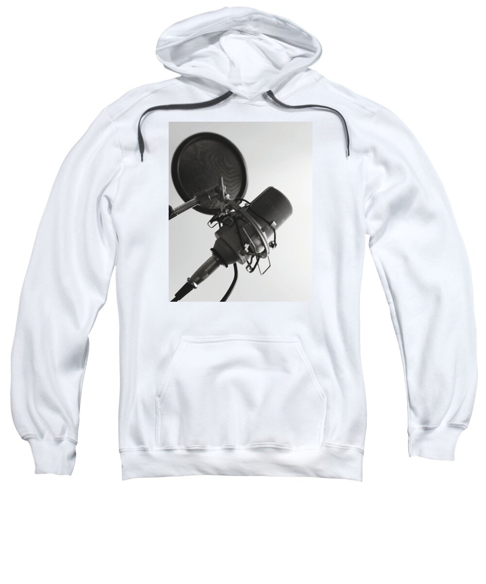 Microphone Sweatshirt featuring the photograph Microphone by Mary Spencer