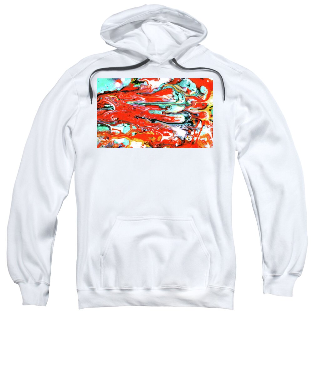 Art Sweatshirt featuring the painting Moment Of Fascination - Colorful Bright Abstract Painting by Modern Abstract