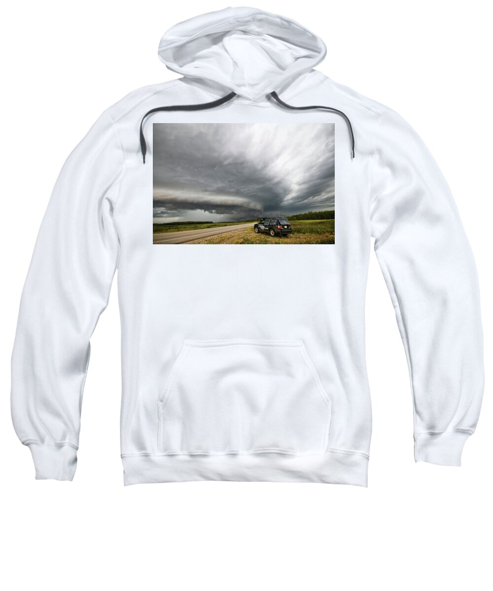 Tornado Sweatshirt featuring the photograph Monster Storm near Yorkton Sk by Ryan Crouse