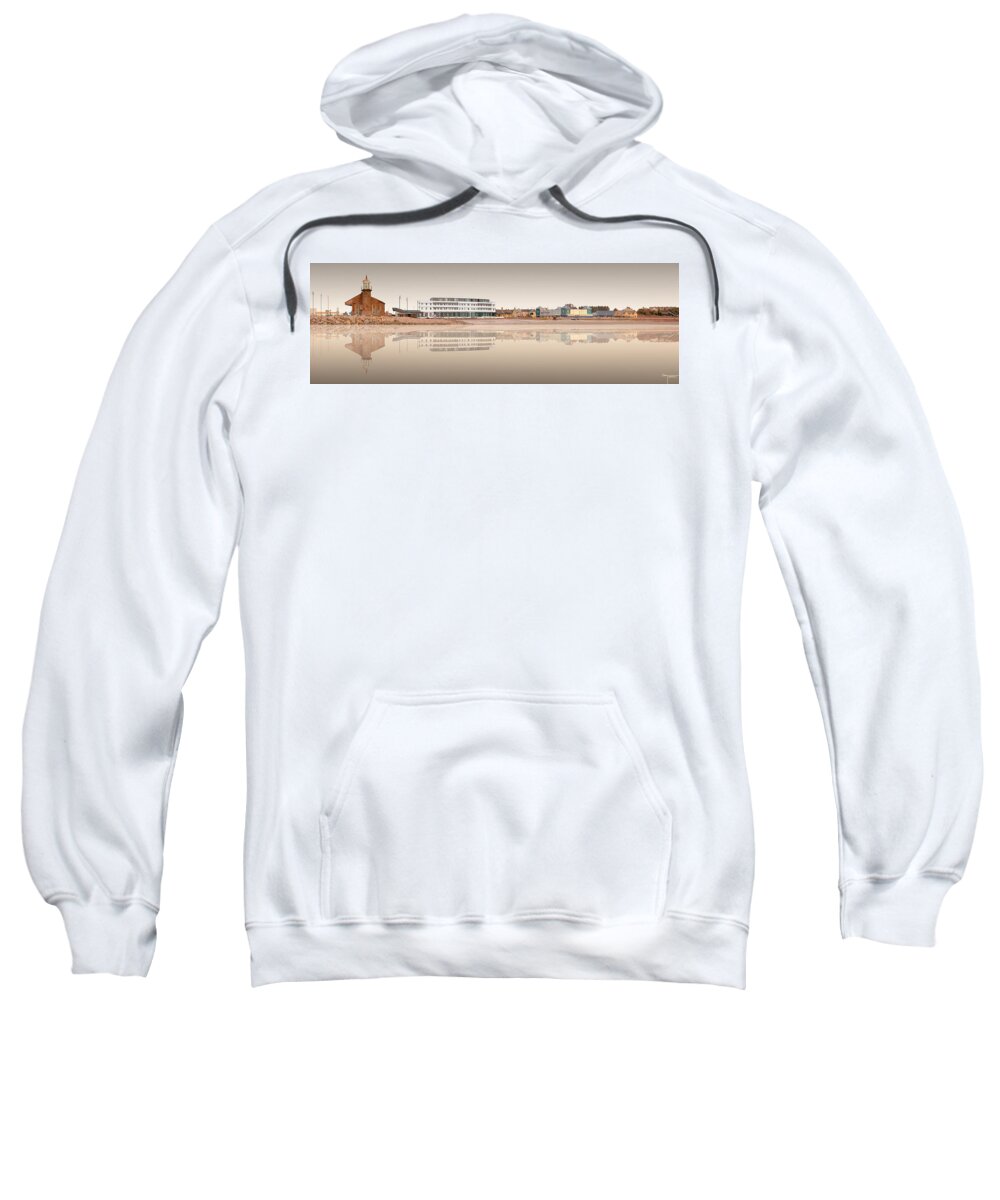 Morecambe West End Sweatshirt featuring the digital art Morecambe West End 1 - Sepia by Joe Tamassy