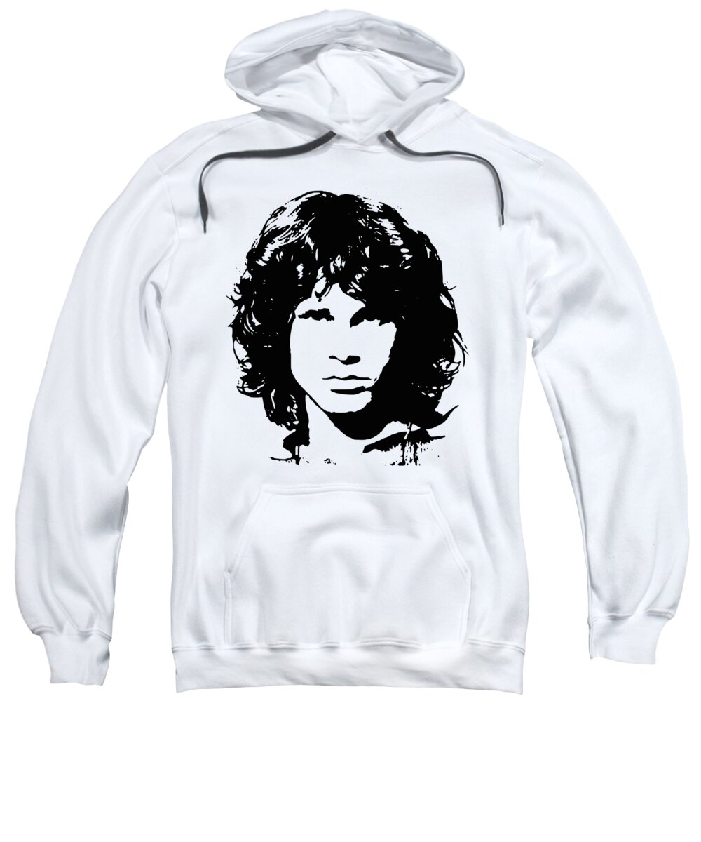 Jim Morrison Sweatshirt featuring the digital art Morrison Pop Art by Megan Miller