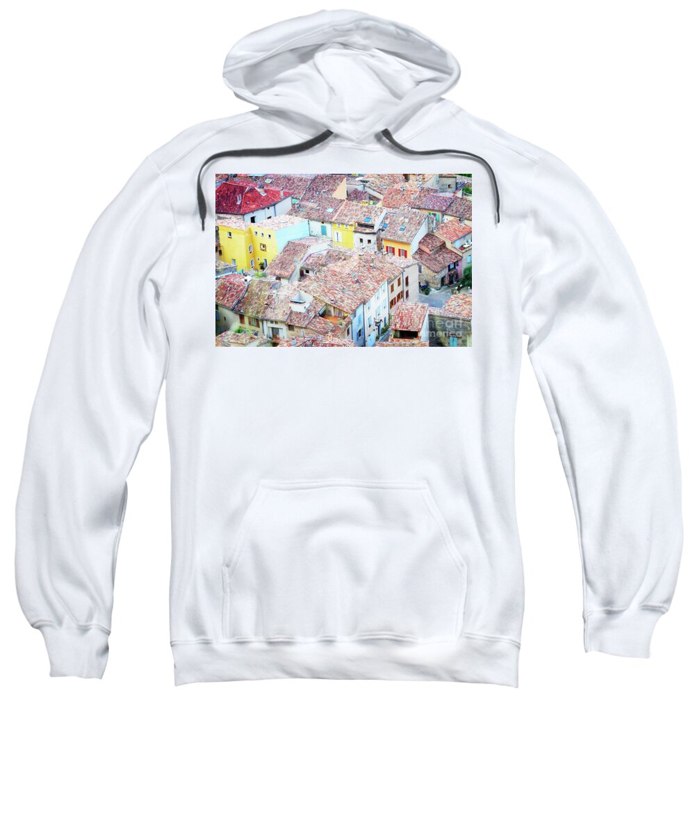 Provence Sweatshirt featuring the photograph Moustiers Sainte Marie Roofs by Anastasy Yarmolovich