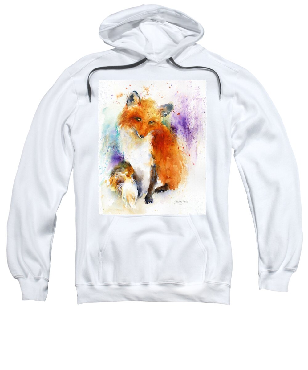 Red Fox Sweatshirt featuring the painting Mr. Fox by Christy Lemp