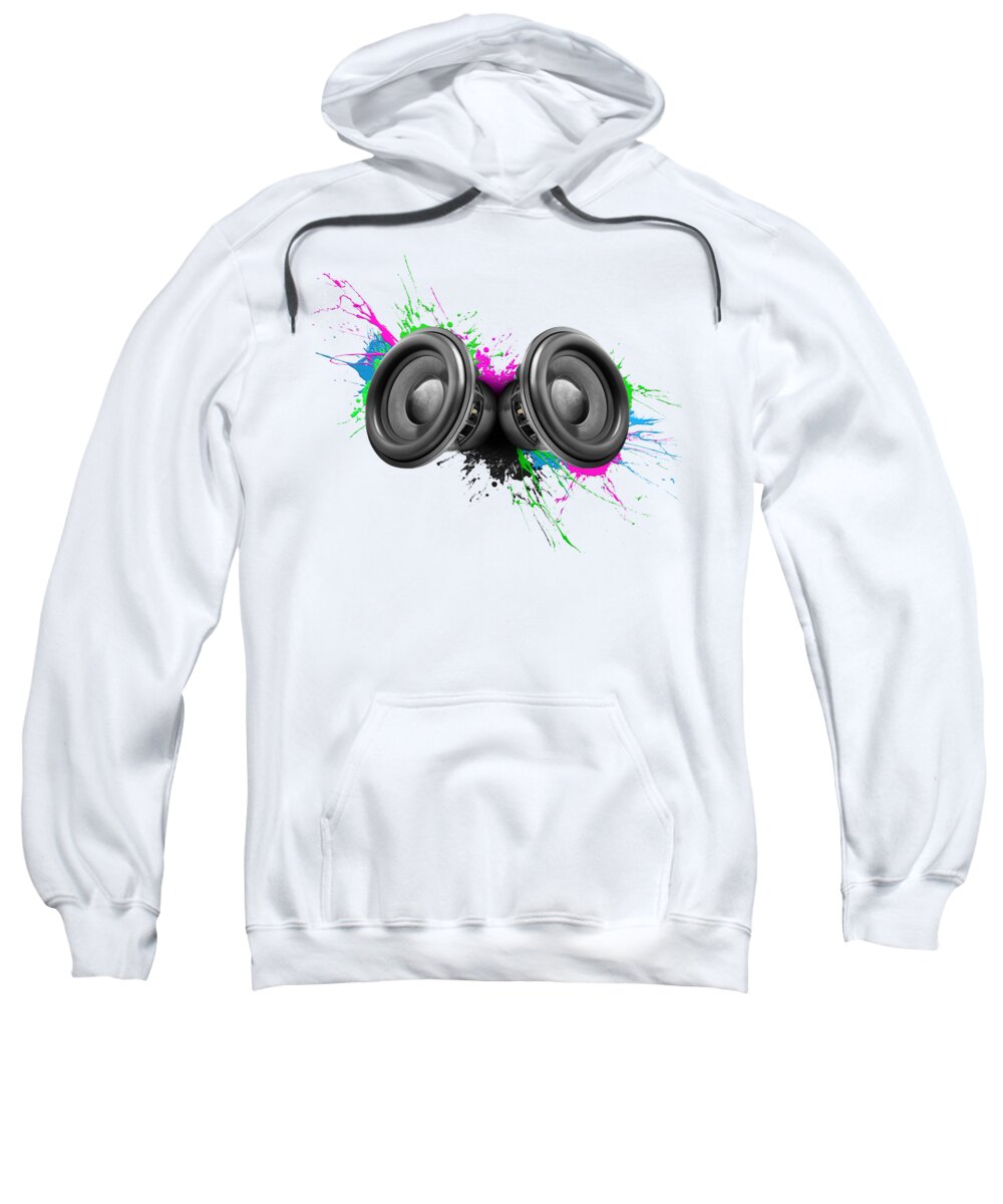 Speakers Sweatshirt featuring the photograph Music speakers colorful design by Johan Swanepoel