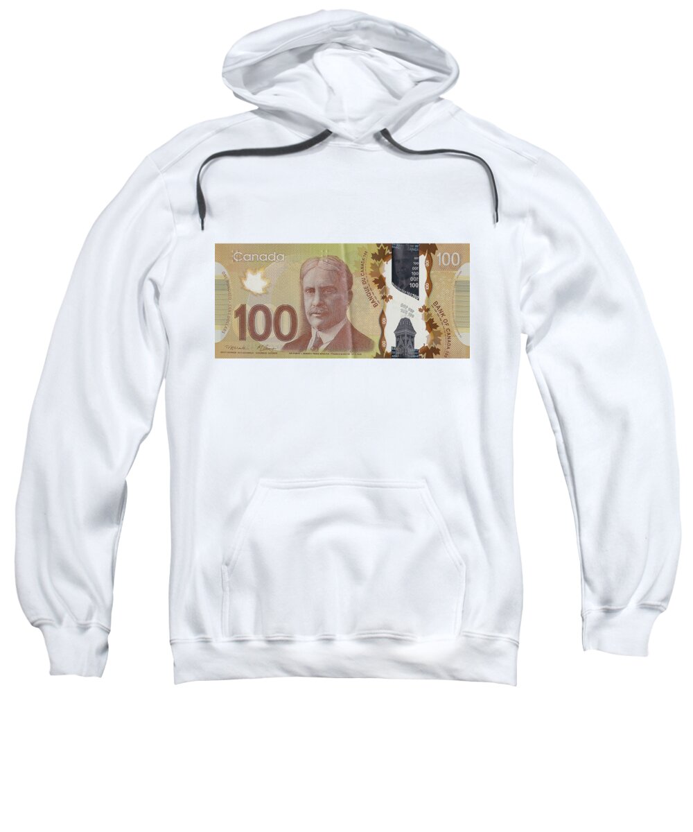 'paper Currency' By Serge Averbukh Sweatshirt featuring the digital art New One Hundred Canadian Dollar Bill by Serge Averbukh