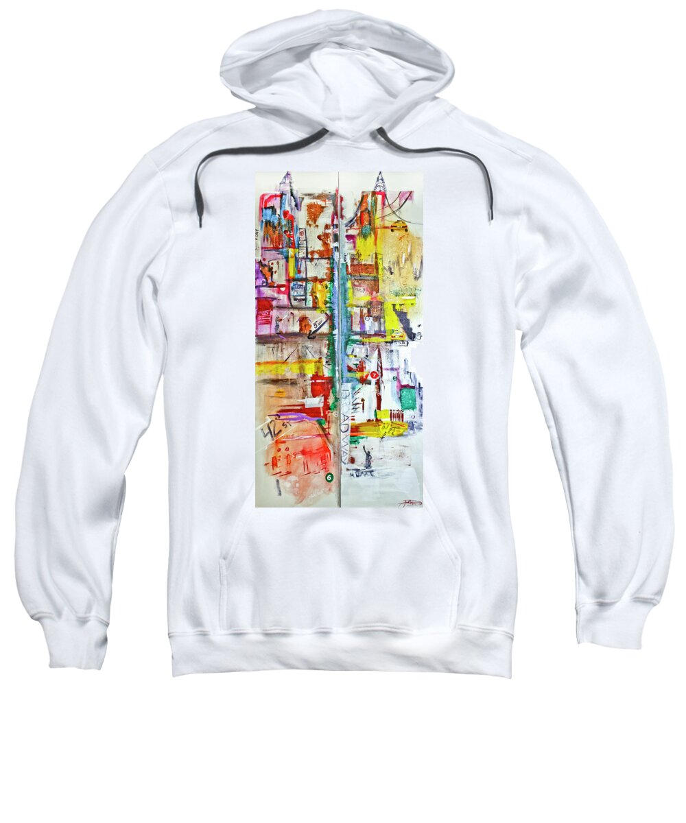 Art Sweatshirt featuring the painting New York City Icons And Symbols by Jack Diamond