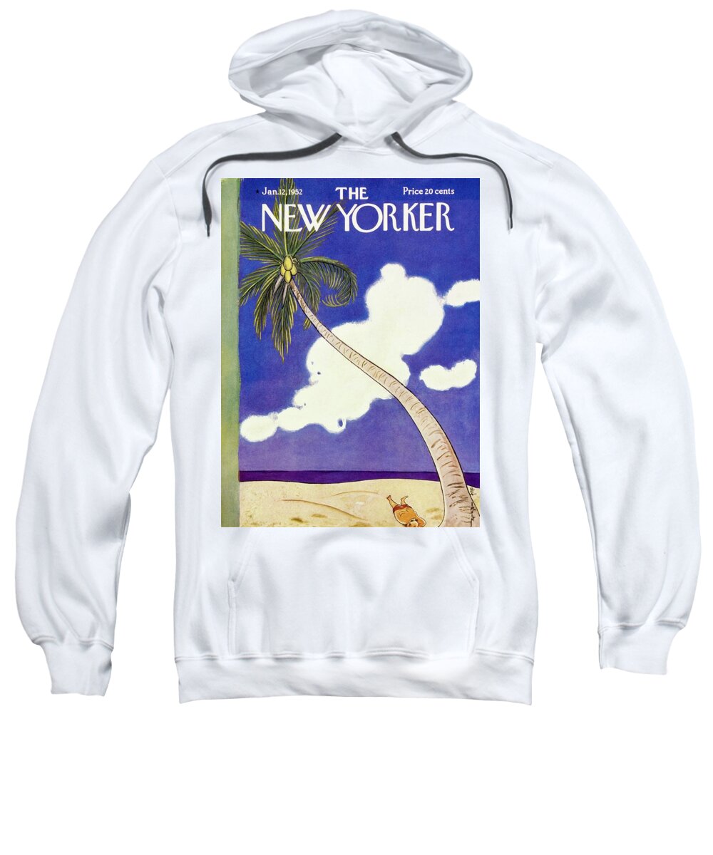 Tropical Sweatshirt featuring the painting New Yorker January 12 1952 by Rea Irvin