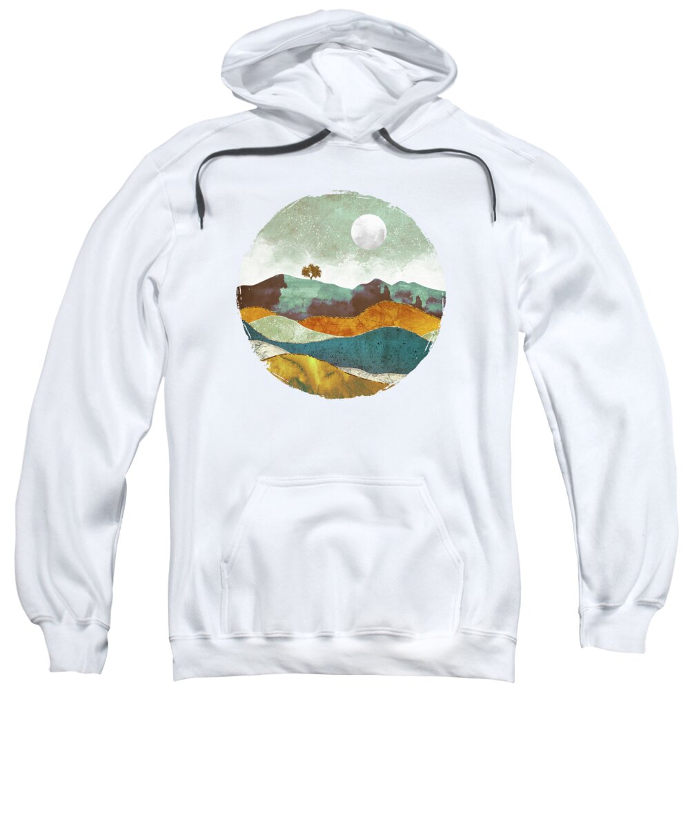 Moon Sweatshirt featuring the digital art Night Fog by Spacefrog Designs