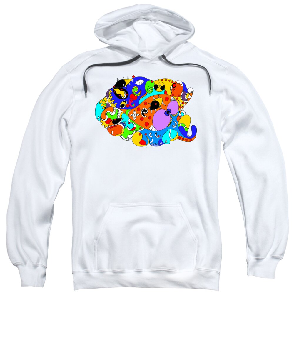Abstract Sweatshirt featuring the drawing Ocean Life by Sally Bosenburg