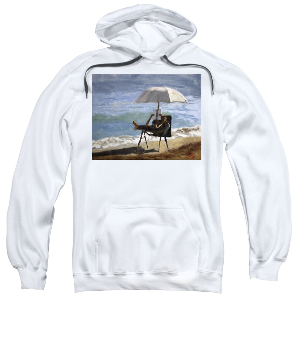 Ocean Sweatshirt featuring the painting Ocean reader by Tate Hamilton