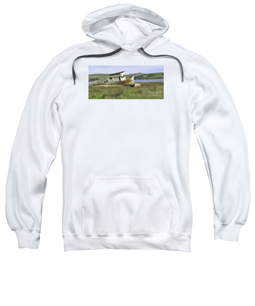 Fishing Boat Sweatshirt featuring the photograph Inverness Denizen by Joyce Creswell