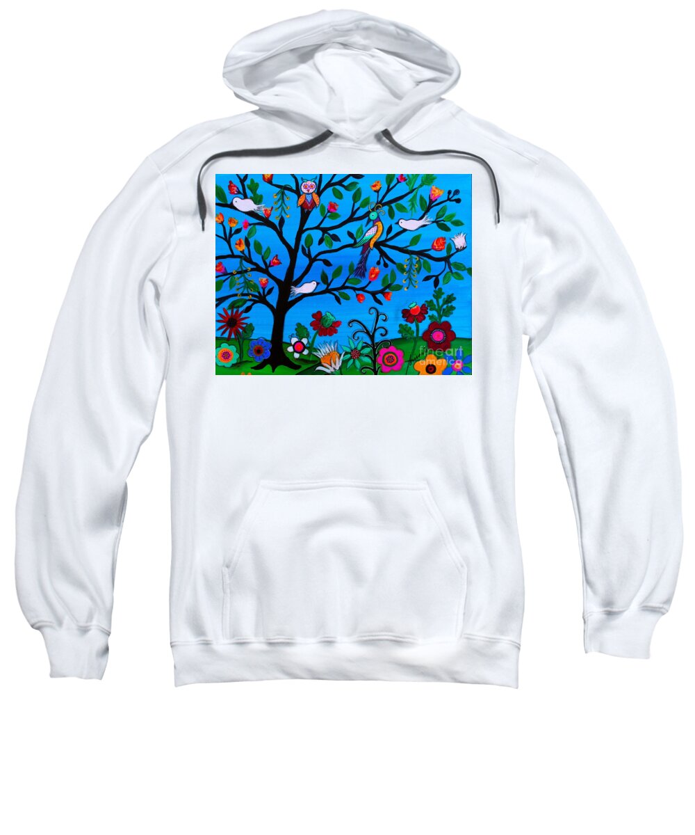Tree Of Life Sweatshirt featuring the painting Optimism by Pristine Cartera Turkus