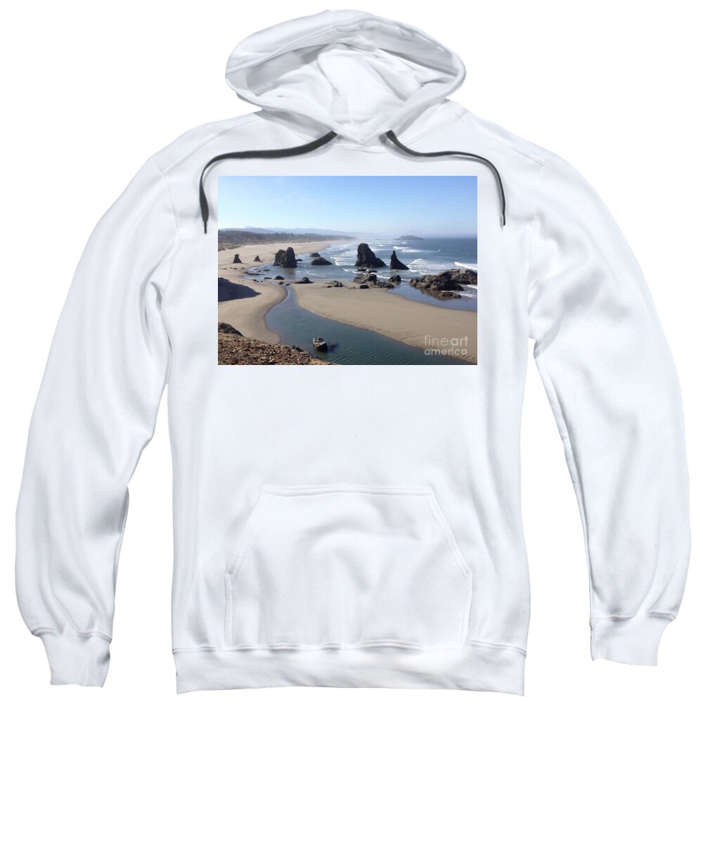 Oregon Sweatshirt featuring the photograph Oregon Coast Sea Stacks by Barbara Von Pagel