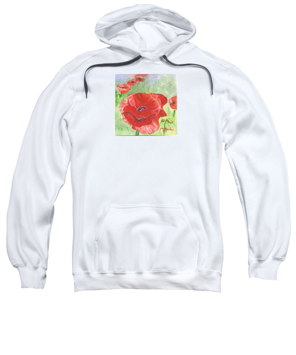 Flower Sweatshirt featuring the painting Oriental Poppy by Marsha Karle