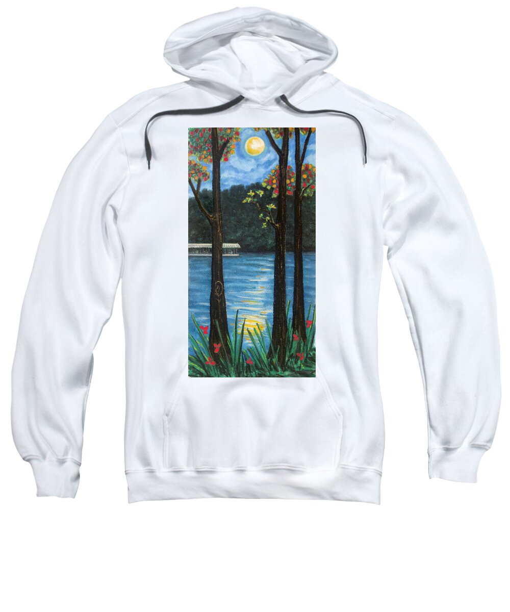 Moon Sweatshirt featuring the pastel Ozark Moon by Michele Fritz