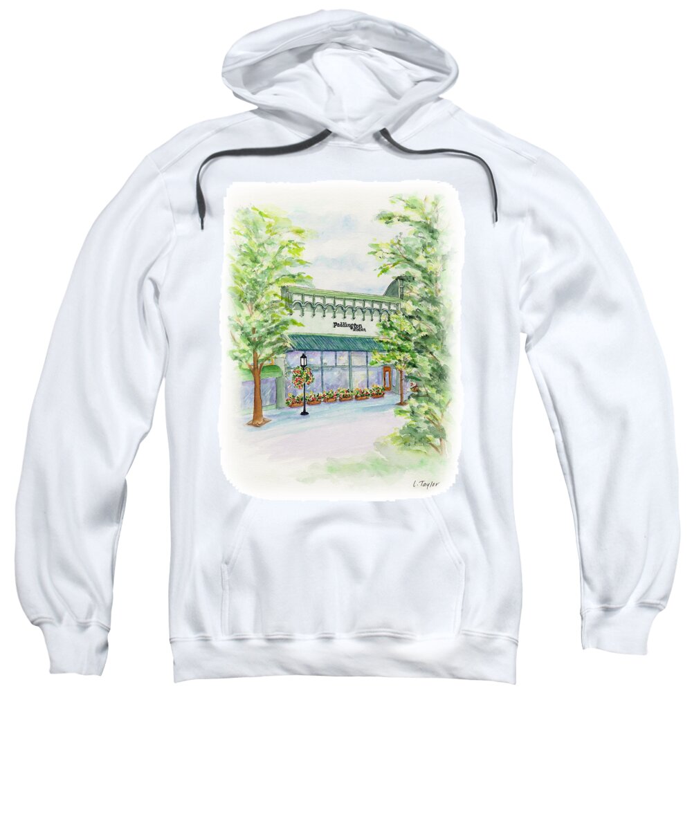 Paddington Station Gift Store Sweatshirt featuring the painting Paddington Station by Lori Taylor