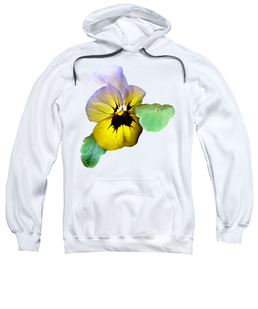 Pansy Sweatshirt featuring the photograph Pansy Saluting by Susan Savad