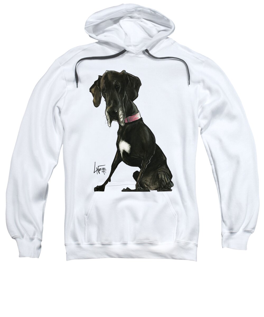 Dog Portrait Sweatshirt featuring the drawing Parish 3549 ZIVA by Canine Caricatures By John LaFree