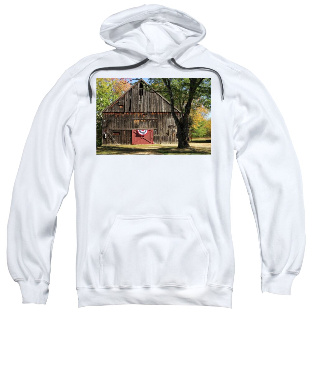 Barn Sweatshirt featuring the photograph Patriotic Barn by Nancy De Flon