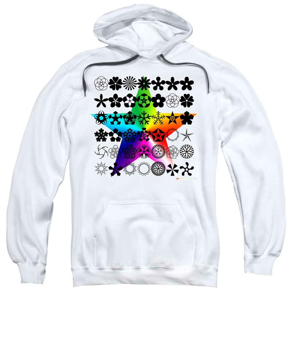 Pentacle Sweatshirt featuring the digital art Pentamorously Yours by Eric Edelman