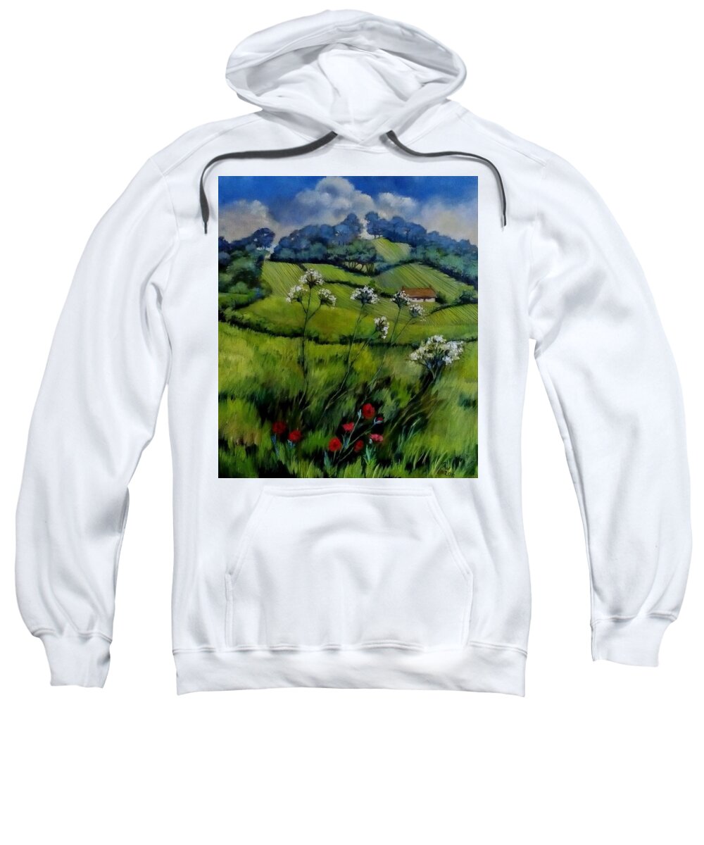 Landscape Sweatshirt featuring the painting Pilgrims Way by Angelina Whittaker Cook