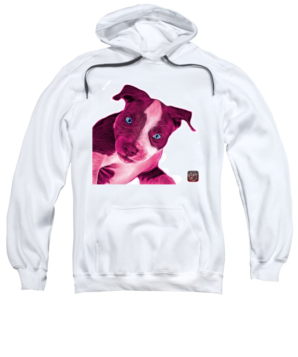 Pitbull Sweatshirt featuring the painting Pink Pitbull Dog Art 7435 - Wb by James Ahn