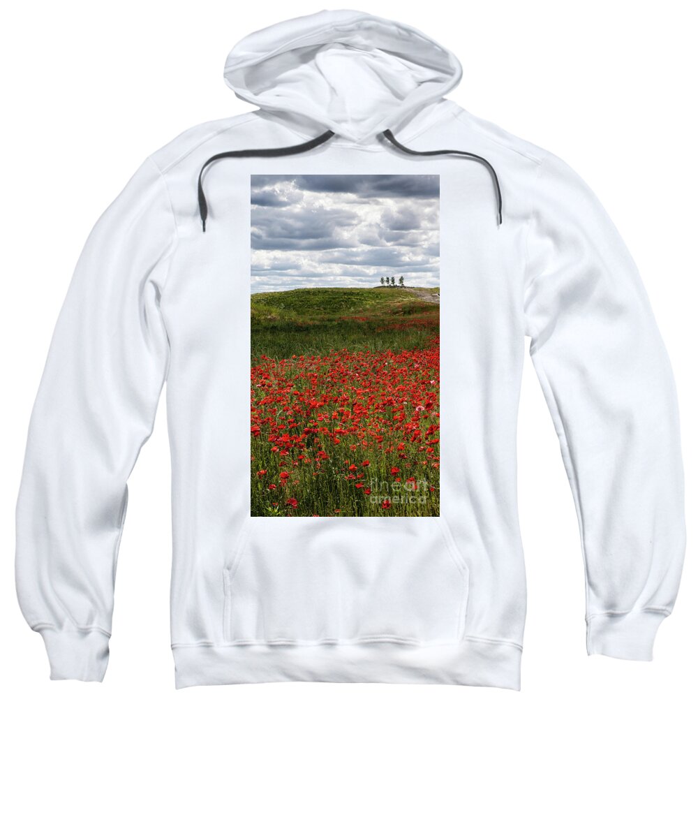 Poppy Field Sweatshirt featuring the photograph Poppy Field by Timothy Johnson