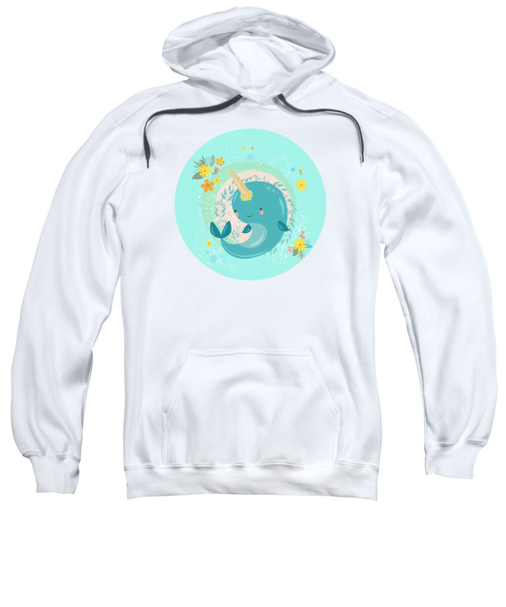Painting Sweatshirt featuring the painting Pretty Princess Narwhal by Little Bunny Sunshine