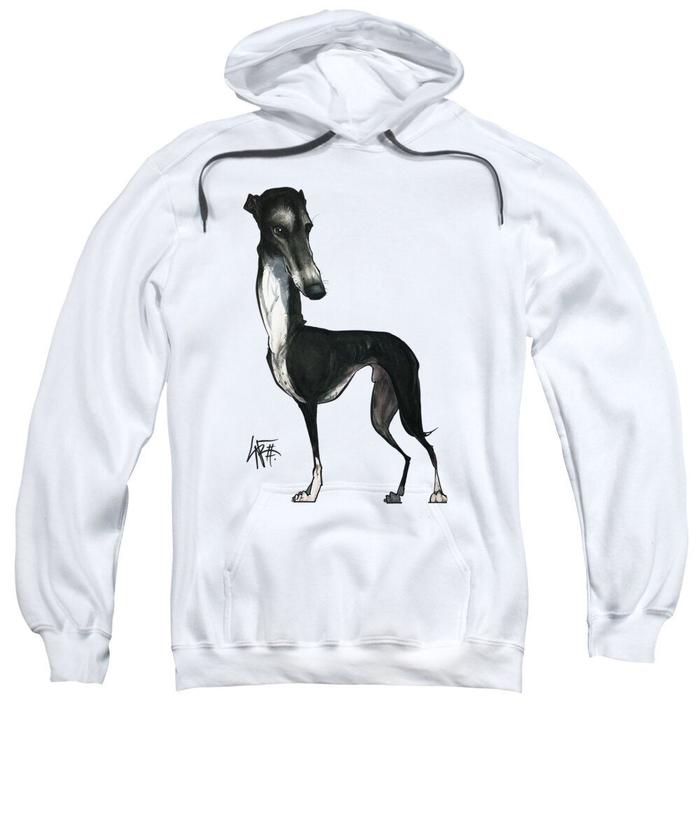 Greyhound Sweatshirt featuring the drawing Price 3822 by Canine Caricatures By John LaFree