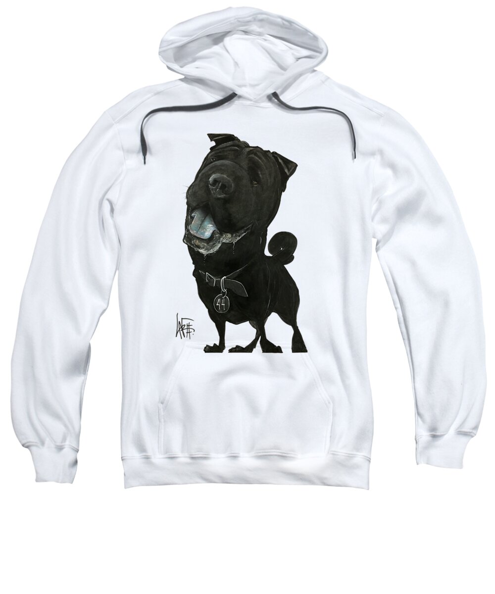 Pet Portrait Sweatshirt featuring the drawing Rabbach 3017 by Canine Caricatures By John LaFree