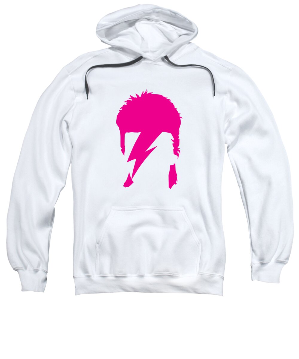 Ziggy Stardust Sweatshirt featuring the digital art David Bowie -REBEL REBEL #1 pink by Art Popop