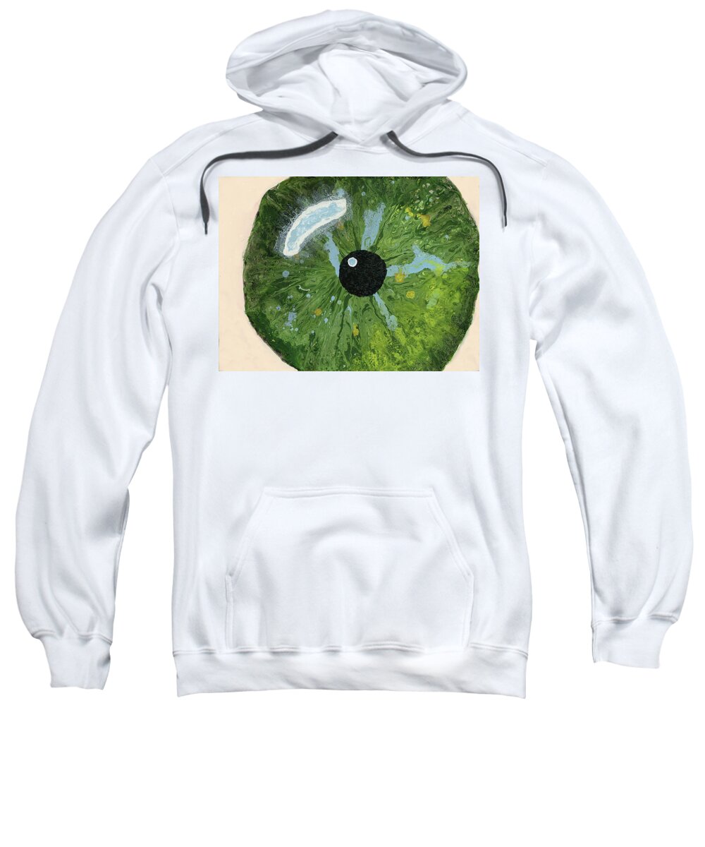 Abstract Sweatshirt featuring the painting Reflected in the Eye of a Child Never Born by Matthew Mezo