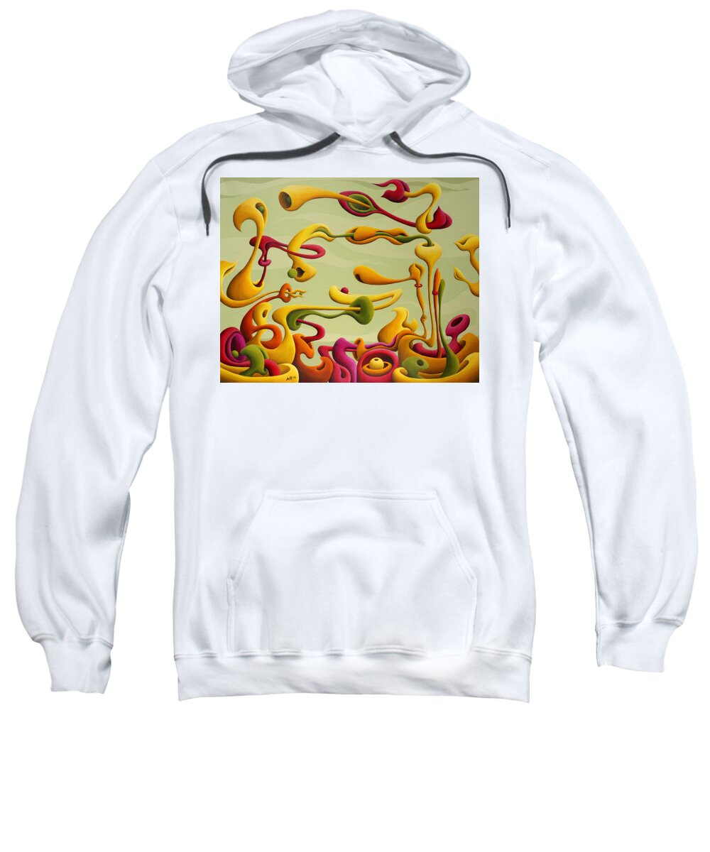 Abstract Sweatshirt featuring the painting Relearning Gravitational Resistance by Amy Ferrari